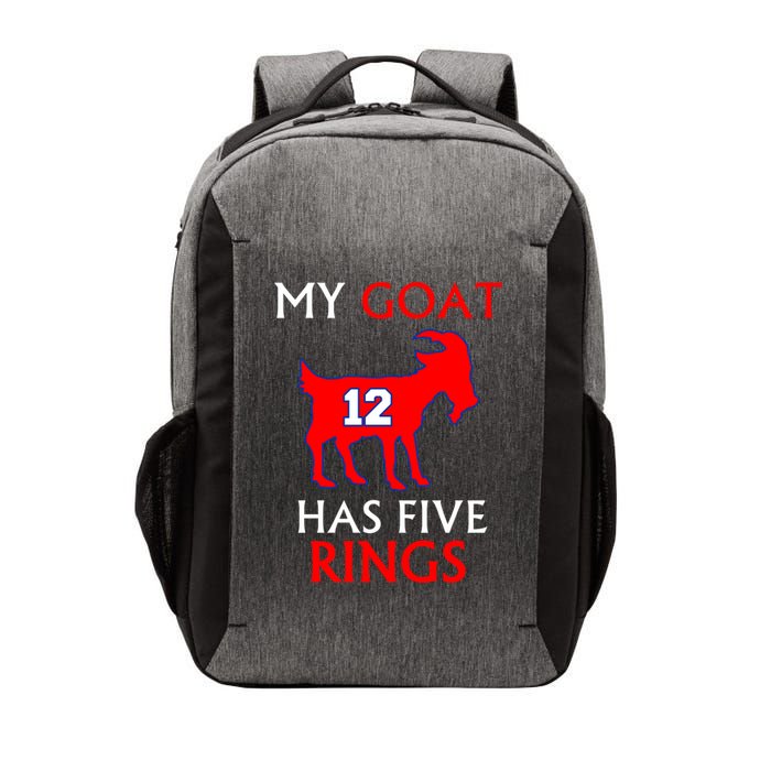 My Goat #12 Has Five Rings New England Football Champs Vector Backpack