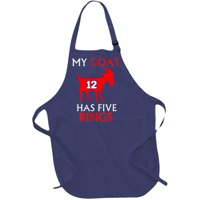 My Goat #12 Has Five Rings New England Football Champs Full-Length Apron With Pockets