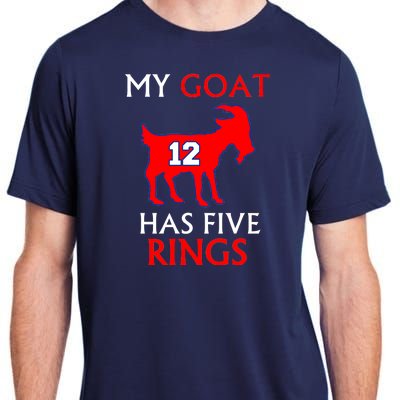 My Goat #12 Has Five Rings New England Football Champs Adult ChromaSoft Performance T-Shirt