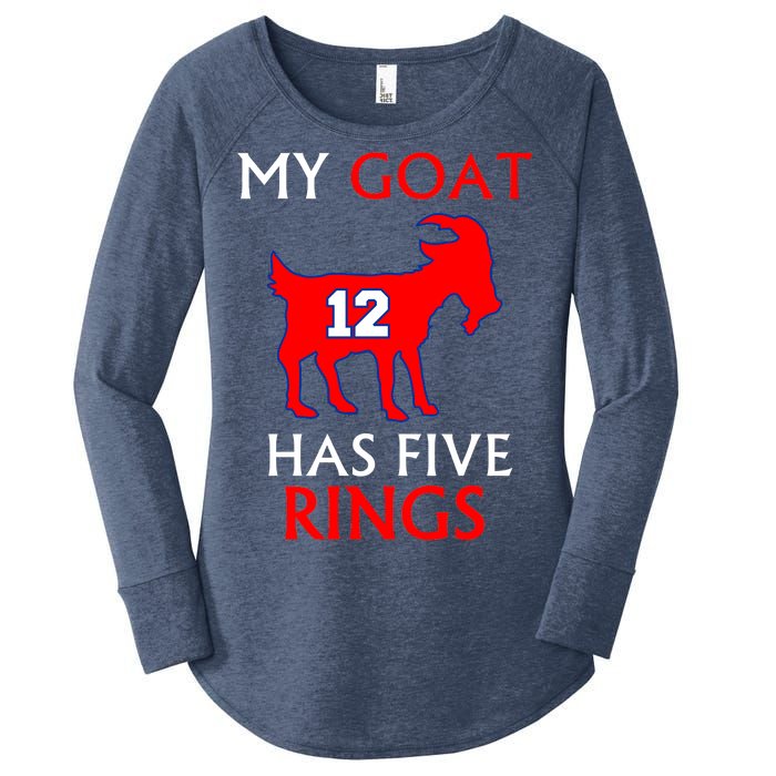 My Goat #12 Has Five Rings New England Football Champs Women's Perfect Tri Tunic Long Sleeve Shirt