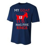 My Goat #12 Has Five Rings New England Football Champs Performance Sprint T-Shirt