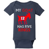 My Goat #12 Has Five Rings New England Football Champs Baby Bodysuit