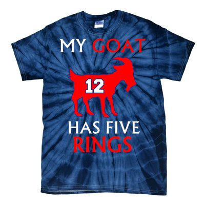 My Goat #12 Has Five Rings New England Football Champs Tie-Dye T-Shirt