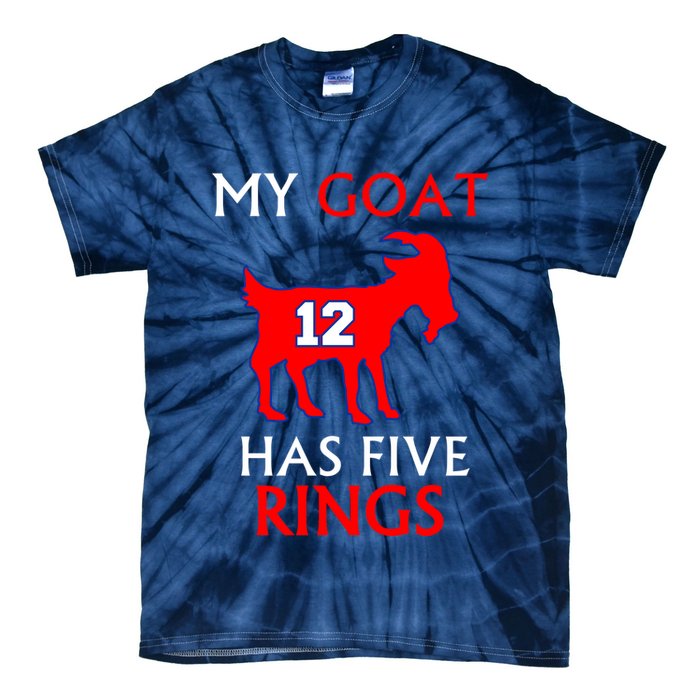 My Goat #12 Has Five Rings New England Football Champs Tie-Dye T-Shirt