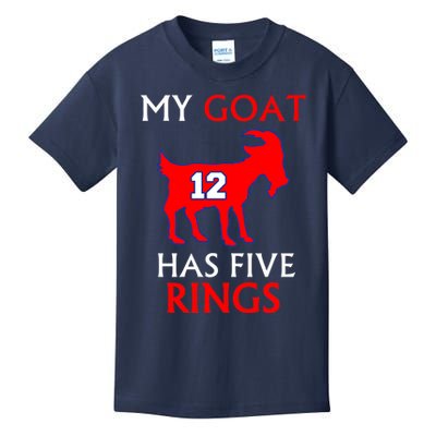My Goat #12 Has Five Rings New England Football Champs Kids T-Shirt
