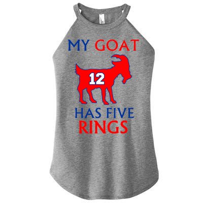 My Goat #12 Has Five Rings New England Football Champs Women’s Perfect Tri Rocker Tank