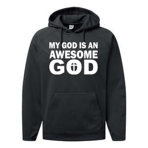 My God Is An Awesome God Jesus Performance Fleece Hoodie