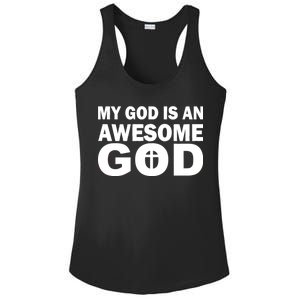 My God Is An Awesome God Jesus Ladies PosiCharge Competitor Racerback Tank