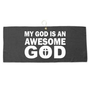 My God Is An Awesome God Jesus Large Microfiber Waffle Golf Towel