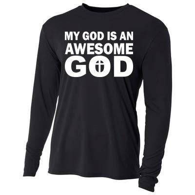 My God Is An Awesome God Jesus Cooling Performance Long Sleeve Crew