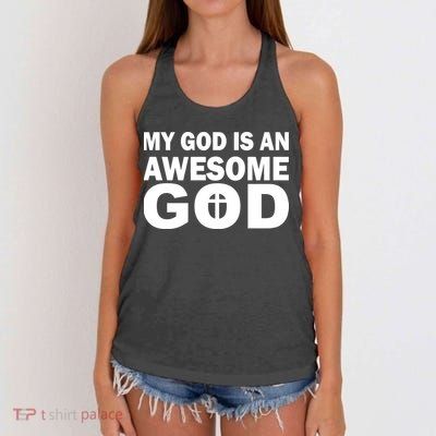 My God Is An Awesome God Women's Knotted Racerback Tank