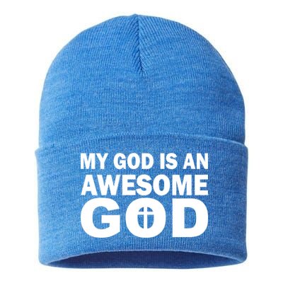 My God Is An Awesome God Sustainable Knit Beanie