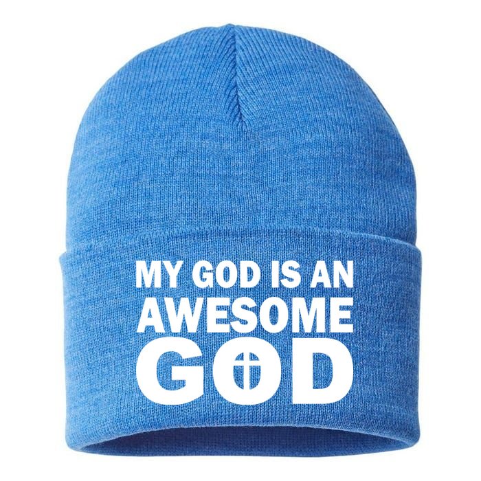 My God Is An Awesome God Sustainable Knit Beanie