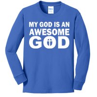 My God Is An Awesome God Kids Long Sleeve Shirt