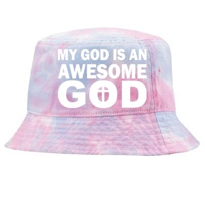 My God Is An Awesome God Tie-Dyed Bucket Hat