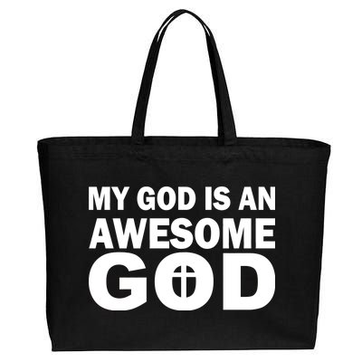 My God Is An Awesome God Cotton Canvas Jumbo Tote