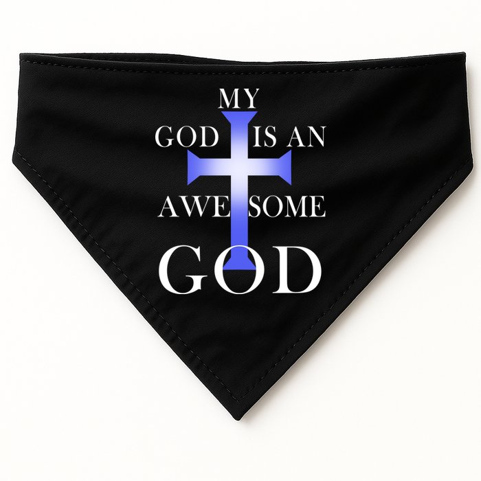 My God Is An Awesome God Jesus USA-Made Doggie Bandana