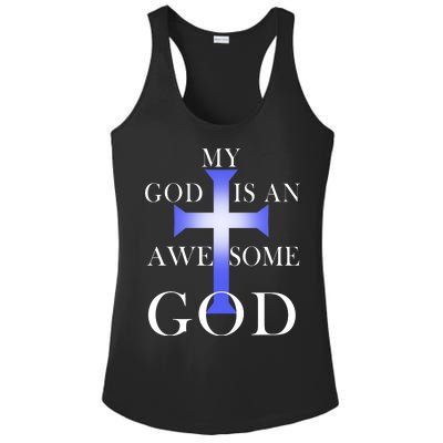 My God Is An Awesome God Jesus Ladies PosiCharge Competitor Racerback Tank