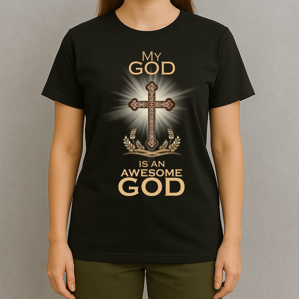 My God Is An Awesome God Vintage Cross T-Shirt
