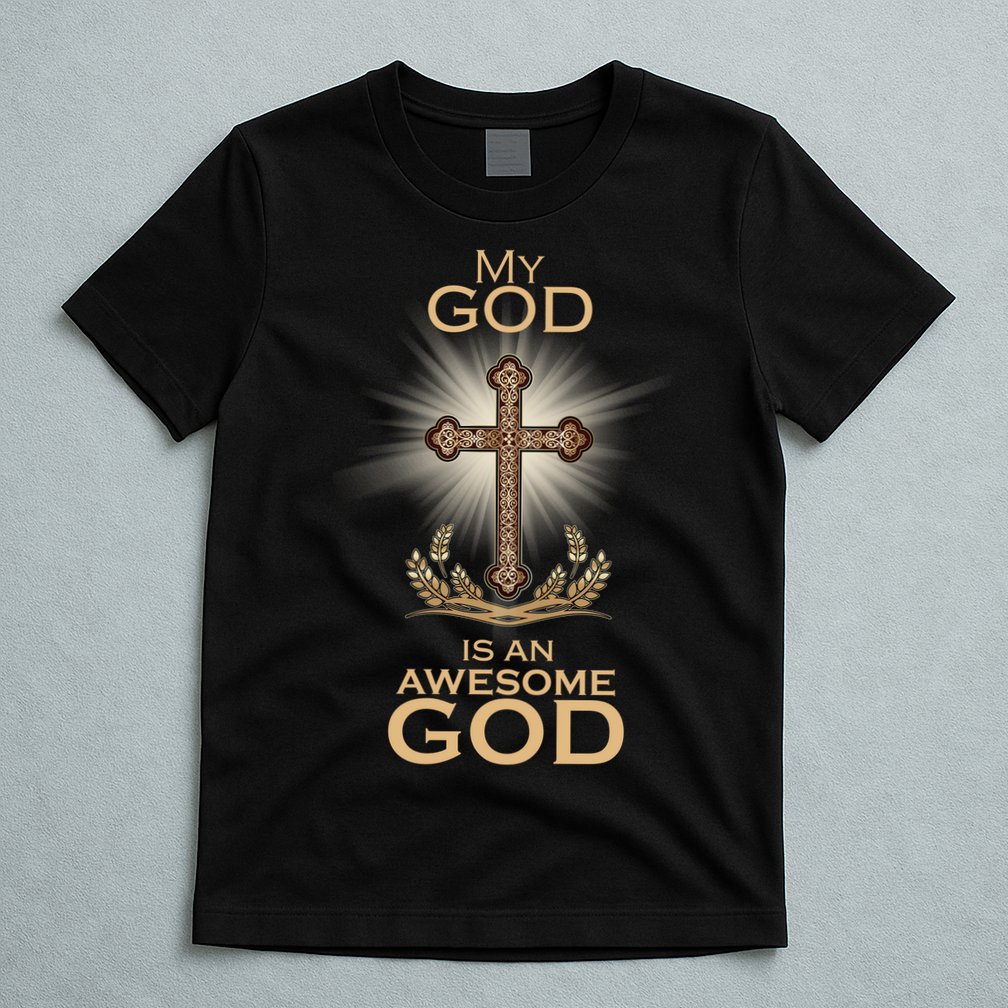 My God Is An Awesome God Vintage Cross T-Shirt