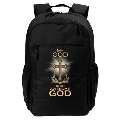 My God Is An Awesome God Vintage Cross Backpack