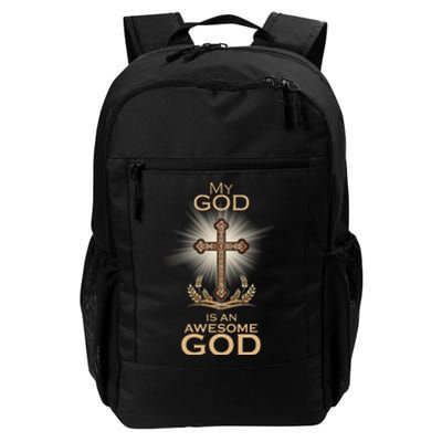 My God Is An Awesome God Vintage Cross Daily Commute Backpack