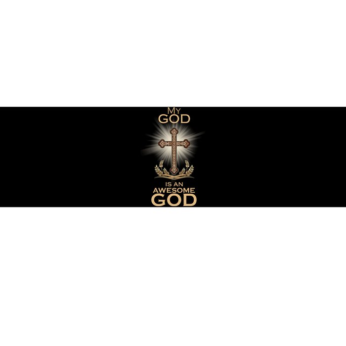 My God Is An Awesome God Vintage Cross Bumper Sticker