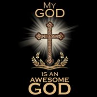 My God Is An Awesome God Vintage Cross Baby Bodysuit