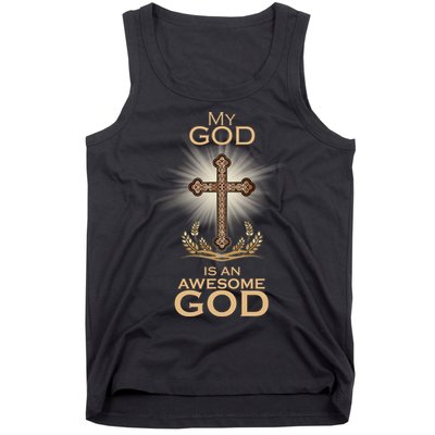My God Is An Awesome God Vintage Cross Tank Top