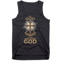 My God Is An Awesome God Vintage Cross Tank Top