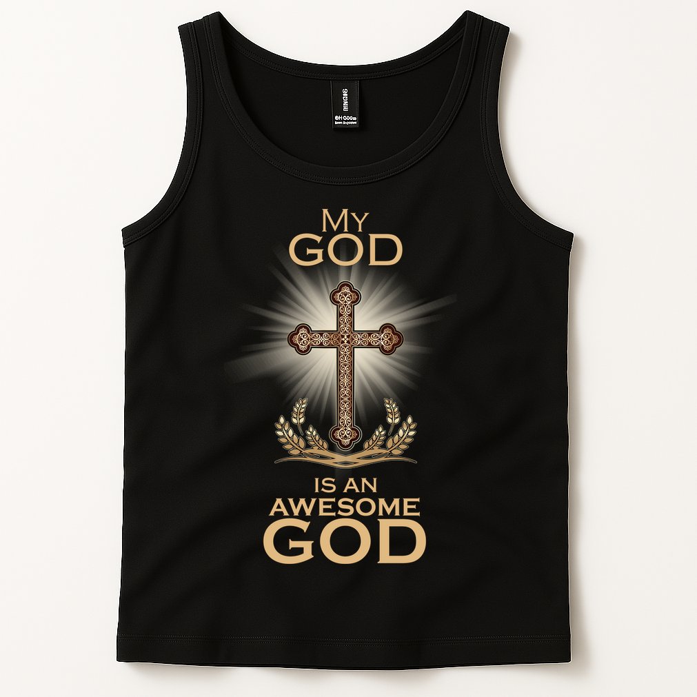 My God Is An Awesome God Vintage Cross Tank Top