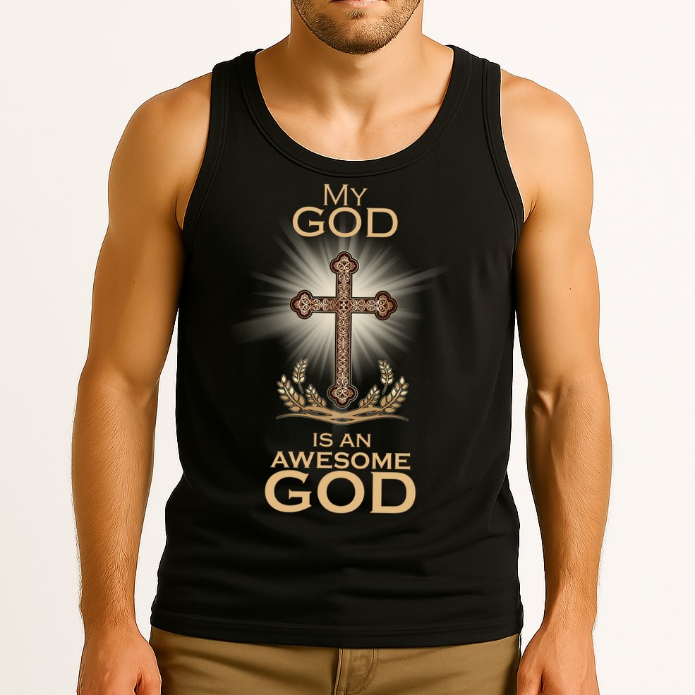 My God Is An Awesome God Vintage Cross Tank Top