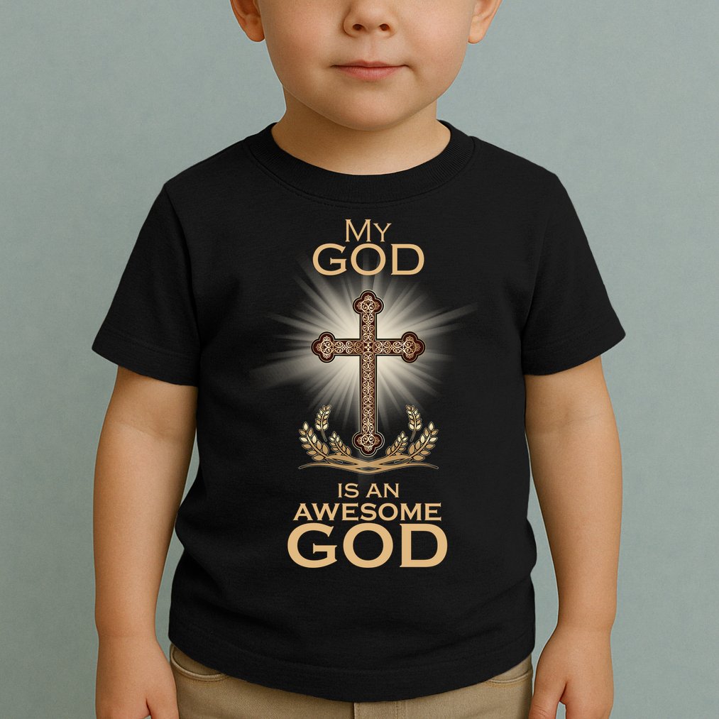 My God Is An Awesome God Vintage Cross Toddler T-Shirt