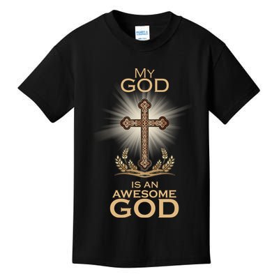 My God Is An Awesome God Vintage Cross Kids T-Shirt