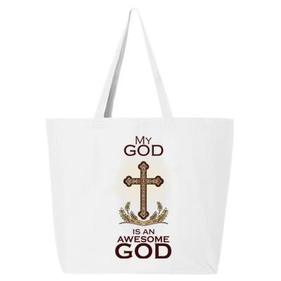 My God Is An Awesome God Vintage Cross 25L Jumbo Tote