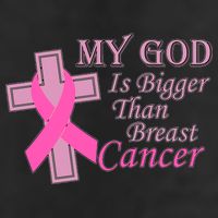 My God Is Bigger Than Breast Cancer 7 Panel Mesh Trucker Snapback Hat
