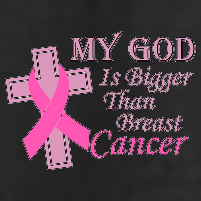 My God Is Bigger Than Breast Cancer 7 Panel Mesh Trucker Snapback Hat