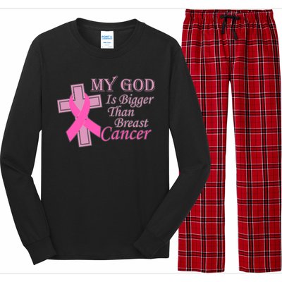 My God Is Bigger Than Breast Cancer Long Sleeve Pajama Set