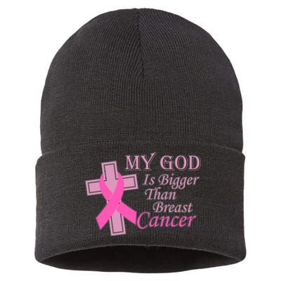 My God Is Bigger Than Breast Cancer Sustainable Knit Beanie