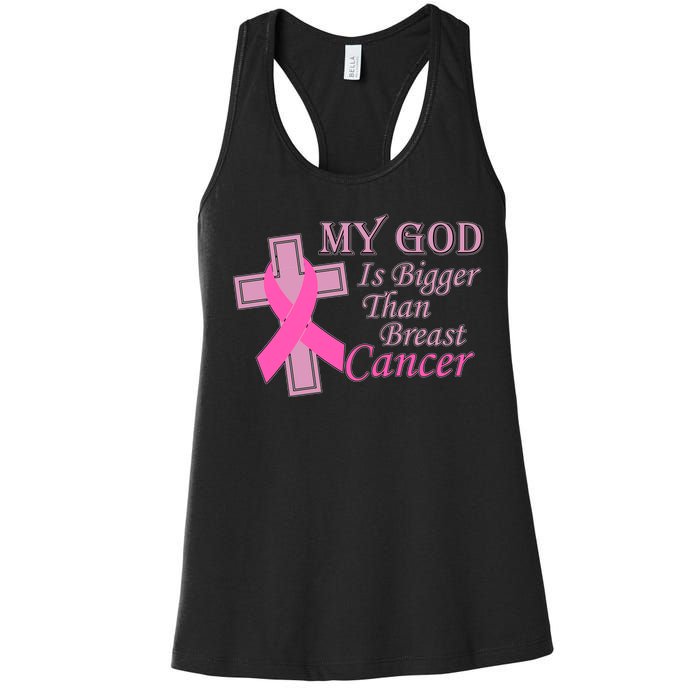 My God Is Bigger Than Breast Cancer Women's Racerback Tank