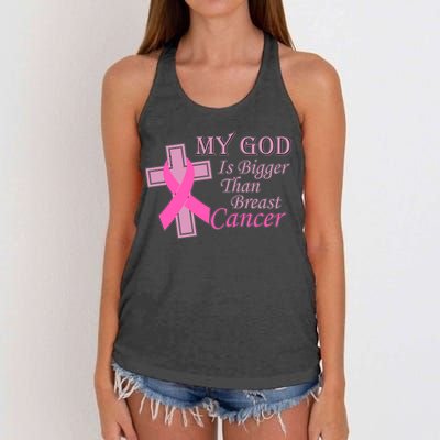 My God Is Bigger Than Breast Cancer Women's Knotted Racerback Tank