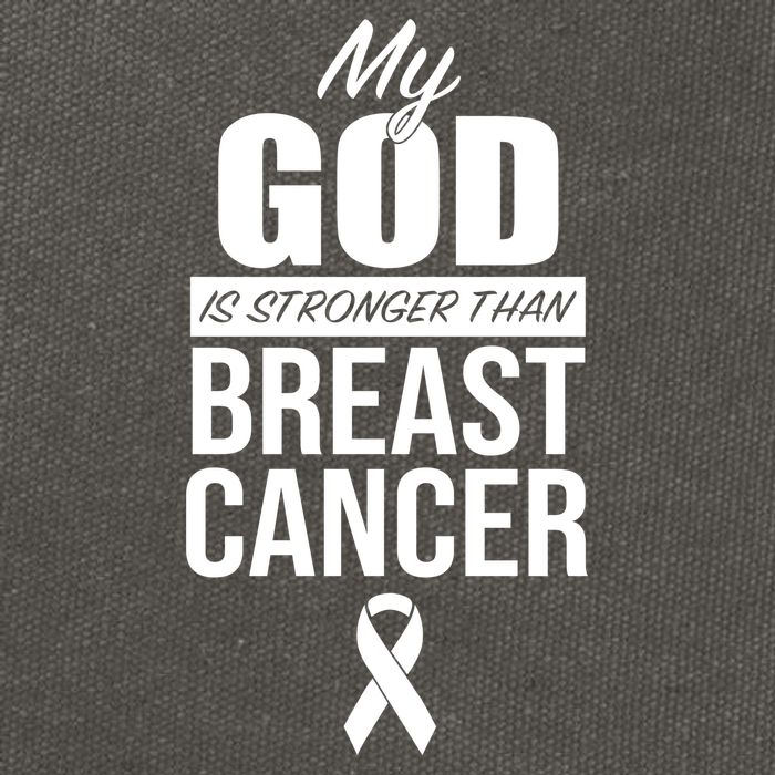 My God Is Stronger Than Breast Cancer Cotton Canvas Backpack