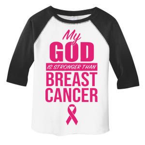 My God Is Stronger Than Breast Cancer Toddler Fine Jersey T-Shirt