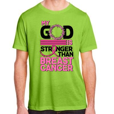 My God Is Stronger Than Breast Cancer Awareness Adult ChromaSoft Performance T-Shirt