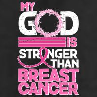 My God Is Stronger Than Breast Cancer Awareness 7 Panel Mesh Trucker Snapback Hat