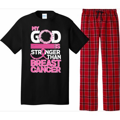 My God Is Stronger Than Breast Cancer Awareness Pajama Set