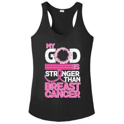 My God Is Stronger Than Breast Cancer Awareness Ladies PosiCharge Competitor Racerback Tank