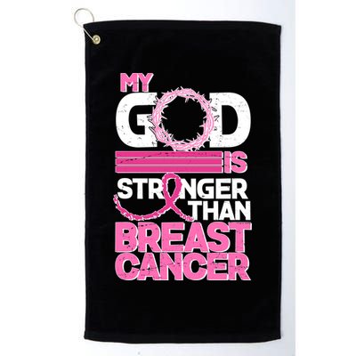 My God Is Stronger Than Breast Cancer Awareness Golf Towel