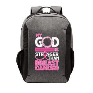 My God Is Stronger Than Breast Cancer Awareness Vector Backpack