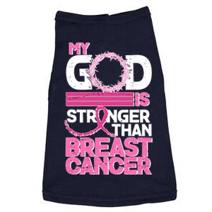 My God Is Stronger Than Breast Cancer Awareness Doggie Tank